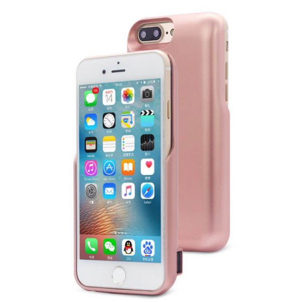 Wholesale iPhone 8 Plus / 7 Plus / 6s Plus / 6 Plus Dual Portable Power Charging Cover 7200 mAh (Rose Gold)